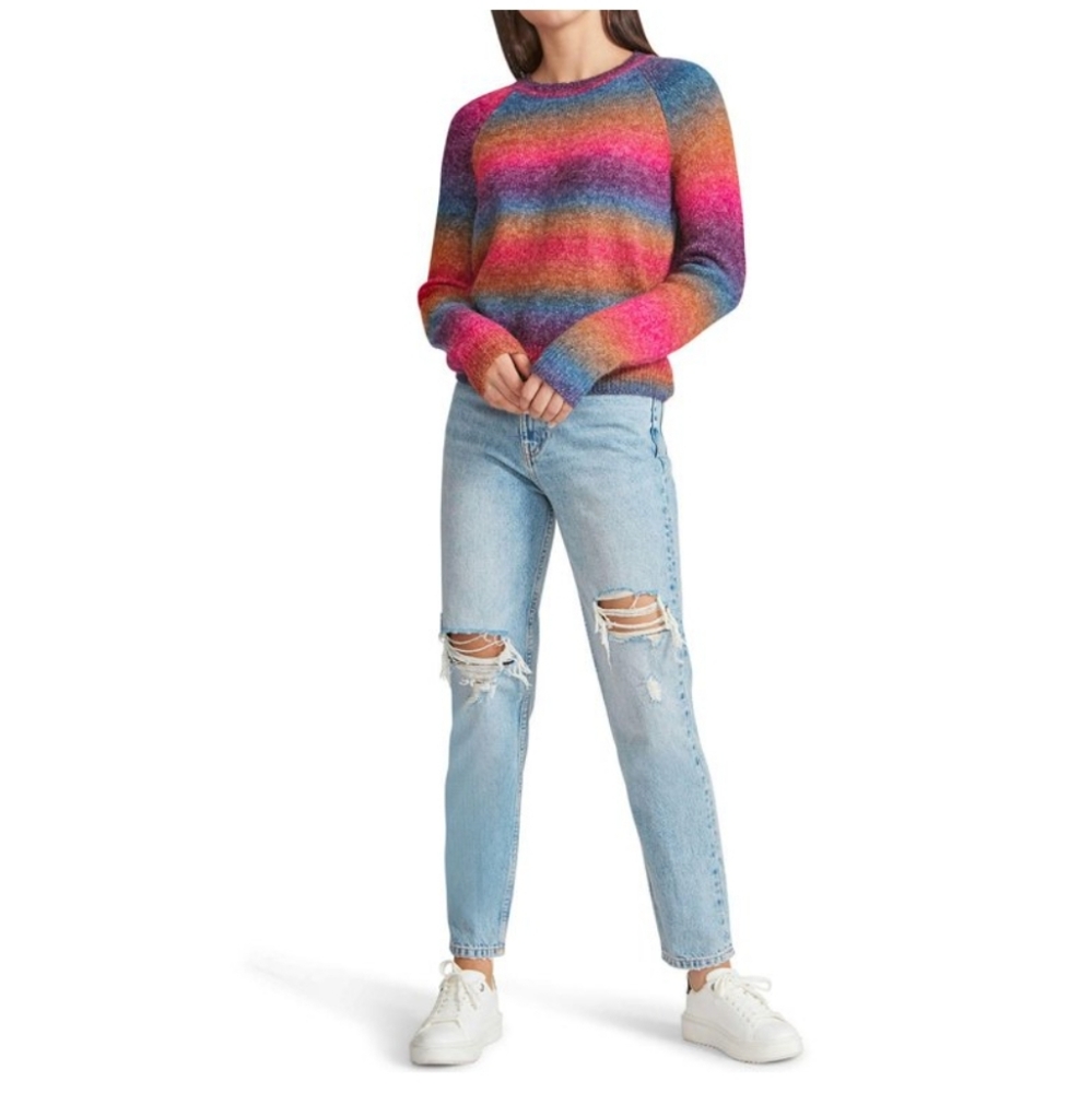 BB Dakota Crewneck Sweater Long Sleeve Pink Ombre Sz S